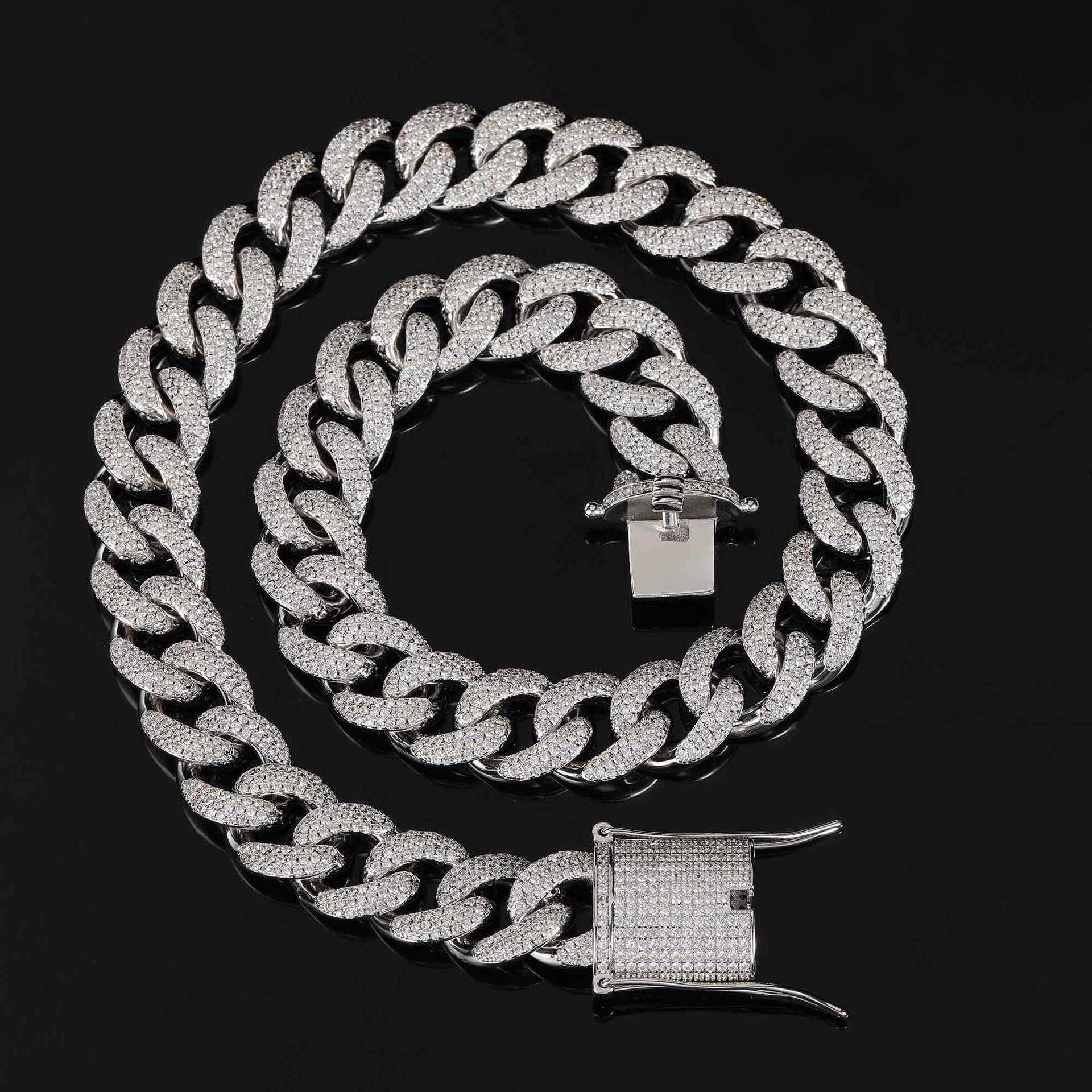 Custom 15mm Triple-Row Iced Out Chain for Rapper - CaratixJewelry